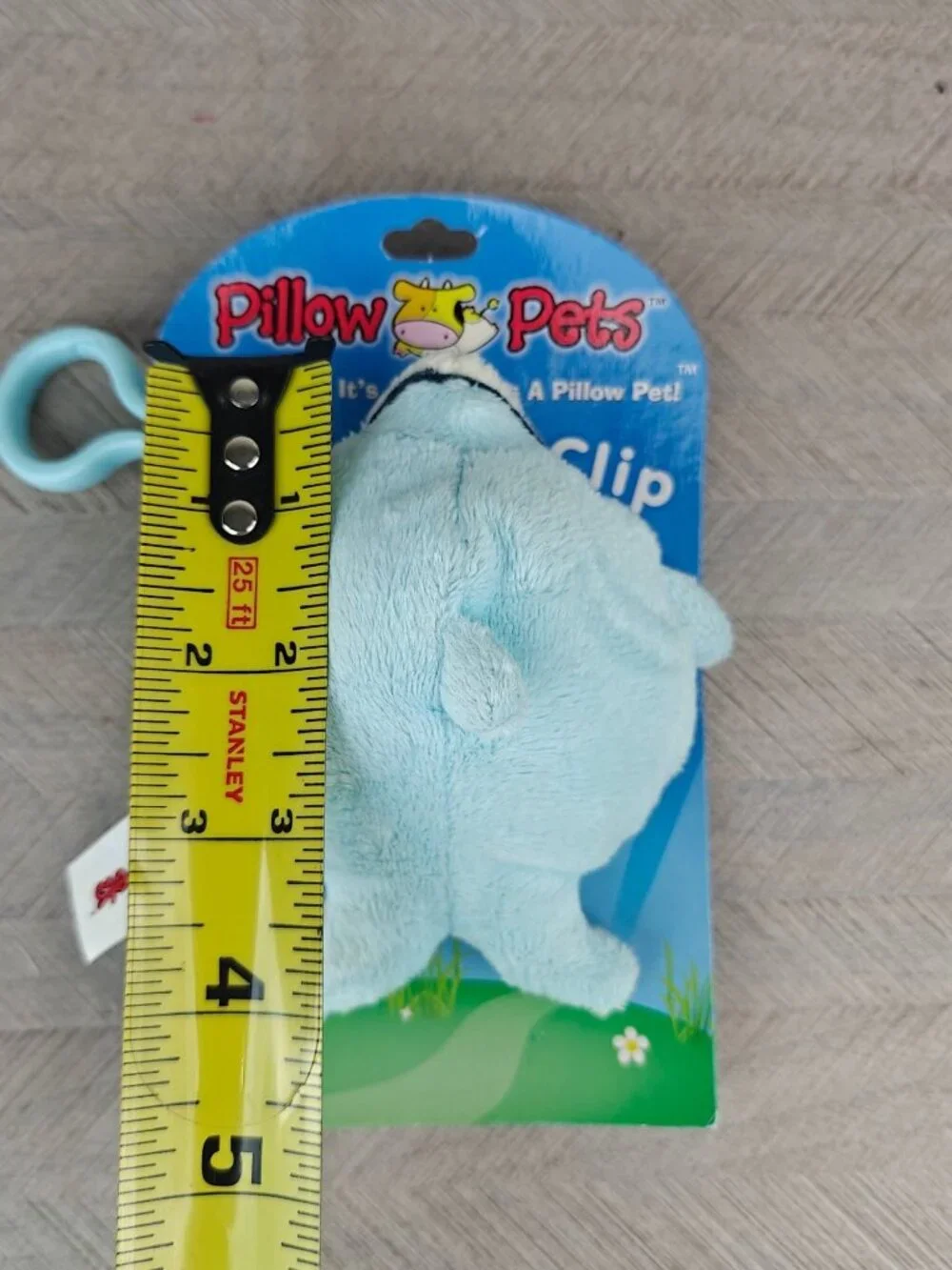 Rare NEW Pillow Pets Backpack Clip Blue Dolphin Plush 2010 Mini Accessory